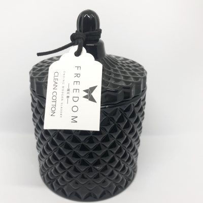 Black quilted candle