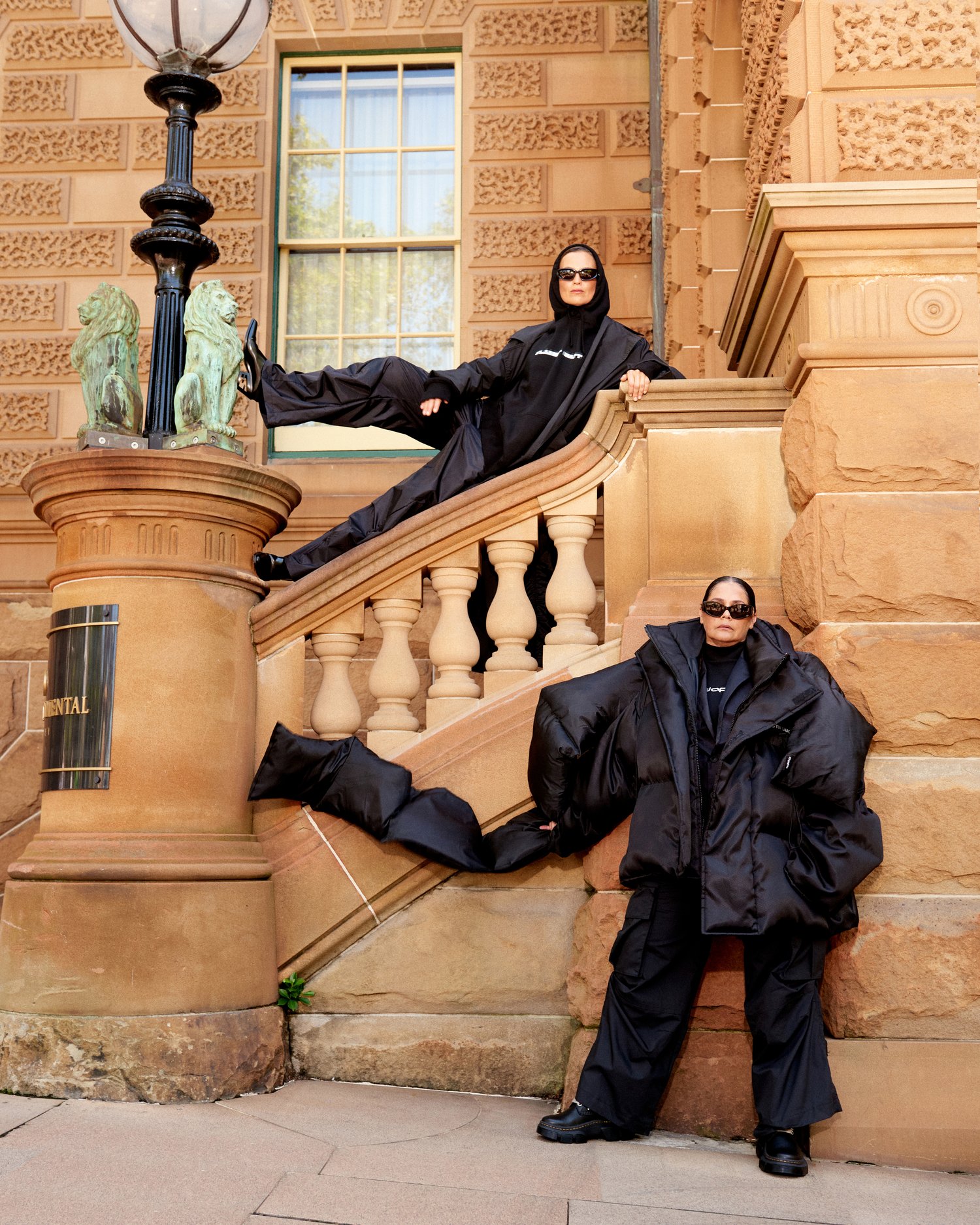 women on stairs for fashion week