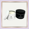 Soy candles in black or white tins