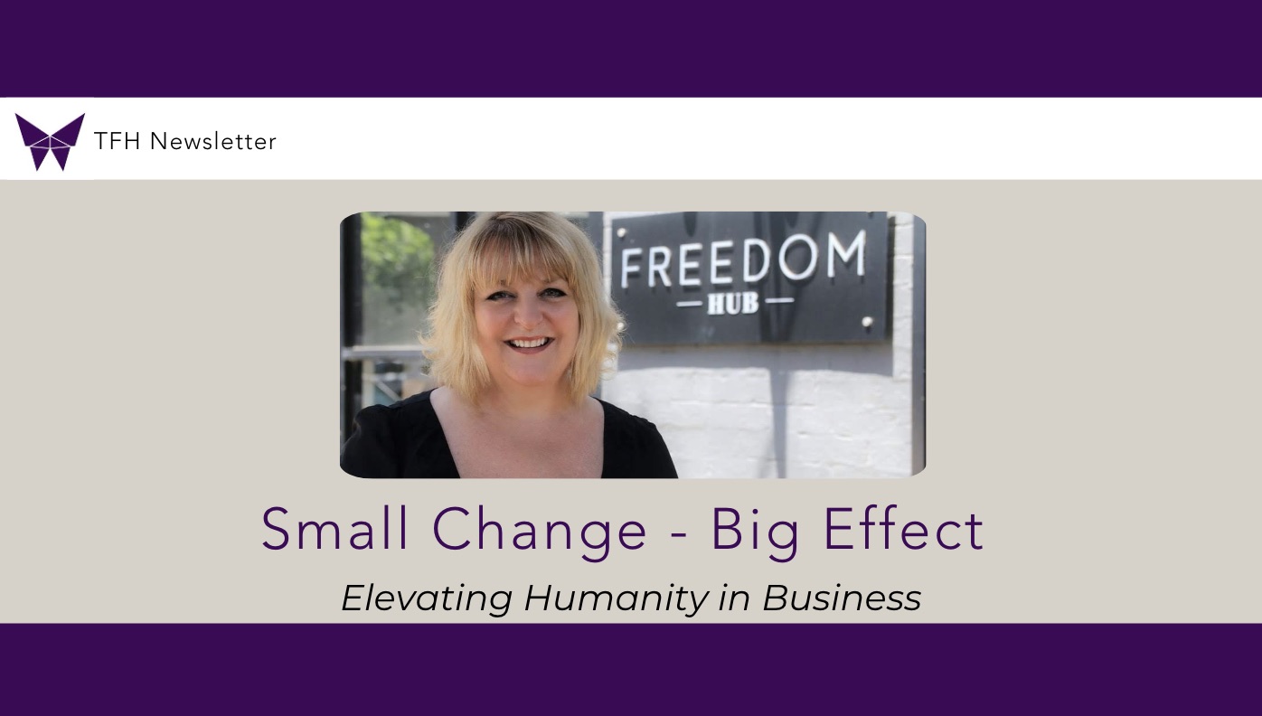 Picture of Sally Irwin in front of The Freedom Hub