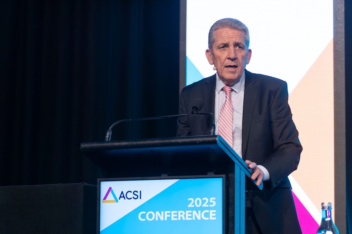 Chris Evans speaking at ACSI conference